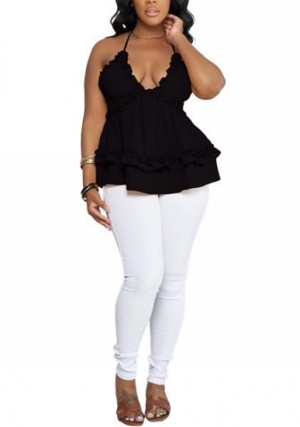 (Only Tops)2022 Styles Women Fashion INS Styles Strap Ruffle Side Blouses