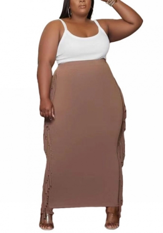 (Plus Size)(Only Skirts)(Real Image)2022 Styles Women Fashion INS Styles Double Ruffle Size Skirts