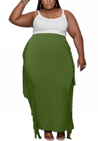 (Plus Size)(Only Skirts)2022 Styles Women Fashion INS Styles Double Ruffle Size Skirts