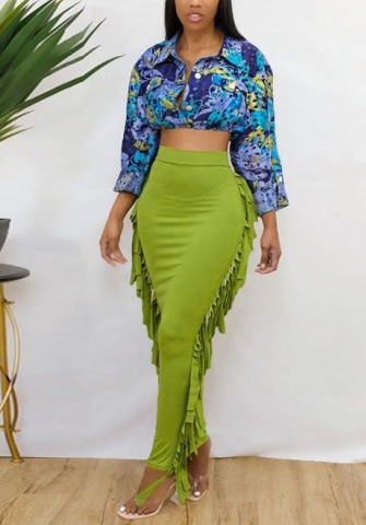 (Only Skirts)2022 Styles Women Fashion INS Styles Double Ruffle Side Skrits