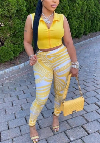 (Real Image)2022 Styles Women Fashion INS Styles Sleeveless Front Zipper Tops and Long Pants 2 Piece Suit