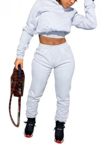 (Real Image)2022 Styles Women Fashion INS Styles Solid Color Hoodie Two Piece Suit