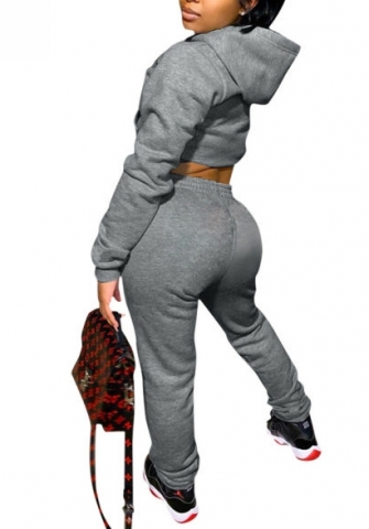 (Real Image)2022 Styles Women Fashion INS Styles Solid Color Hoodie Two Piece Suit