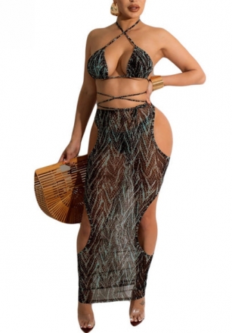 (Real Image)2022 Styles Women Fashion INS Styles Summer Skirts + Bikini Set 3 Piece Suit