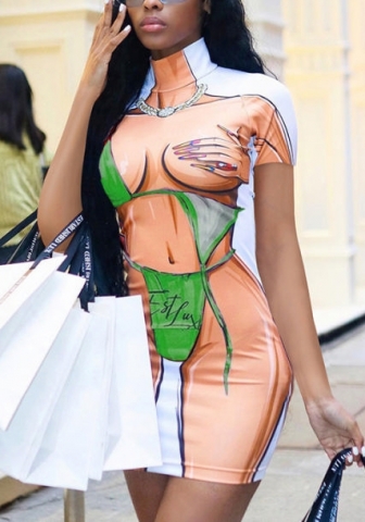 2022 Styles Women Fashion INS Styles Summer Short Sleeve Mini Dress