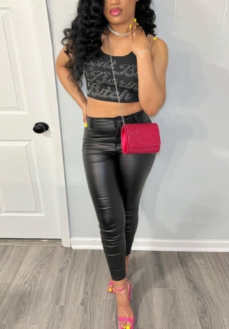 (Only Tops)(Real Image)2022 Styles Women Fashion INS Styles Sequin Letter Tank Tops