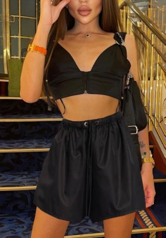 (Real Image)2022 Styles Women Fashion INS Styles Black OL Short Two Piece Suit