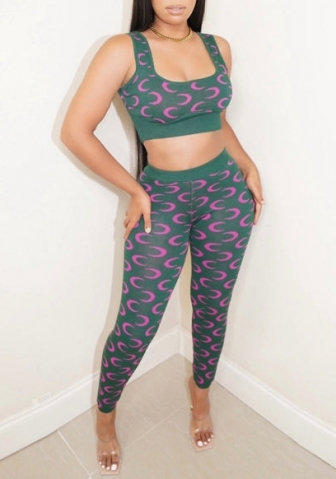 (Real Image)2022 Styles Women Fashion INS Styles Print Yoga Tracking Suit