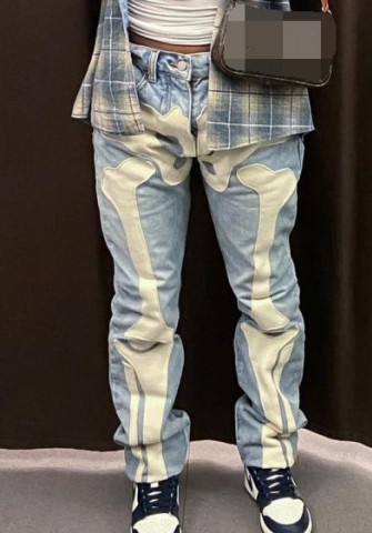 2022 Styles Women Fashion INS Styles Print Skeleton Lont Pants