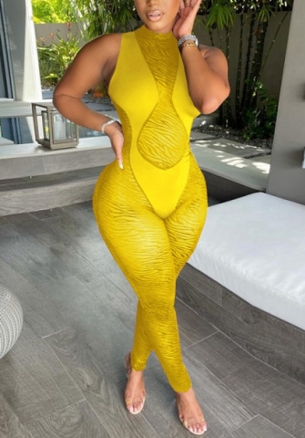 (Real Image)2022 Styles Women Fashion INS Styles Mesh Sleeveless Jumpsuit