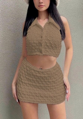 2022 Styles Women Fashion INS Styles Front Button Summer Two Piece Dress