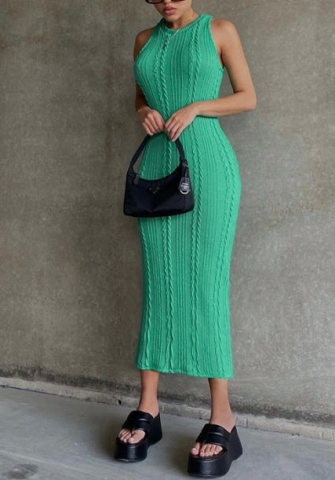 (Real Image)2022 Styles Women Fashion INS Styles Summer Rib Maxi Dress