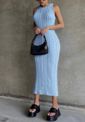 (Real Image)2022 Styles Women Fashion INS Styles Summer Rib Maxi Dress