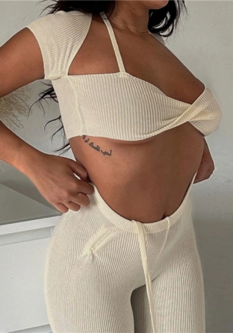 2022 Styles Women Fashion INS Styles Rib Two Piece Suit