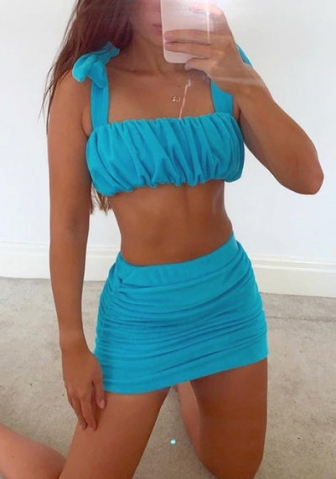 (Real Image)2022 Styles Women Fashion INS Styles Ruffle Two Piece Dress