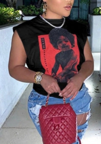 (Only Tops)2022 Styles Women Fashion INS Styles Print Sleeveless Tee