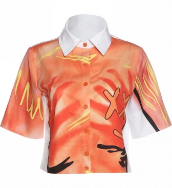 (Real Image)2022 Styles Women Fashion INS Styles Print Short Sleeve Shirts