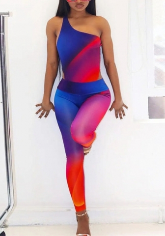 (Real Image)2022 Styles Women Fashion INS Styles Print Bodysuit + Long Pants Two Piece Suit