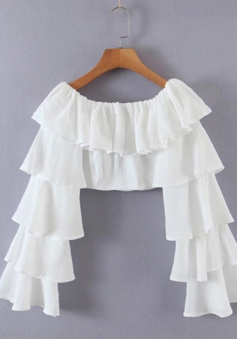 (Real Image)2022 Styles Women Fashion INS Styles Puff Long Sleeve Ruffle Tops