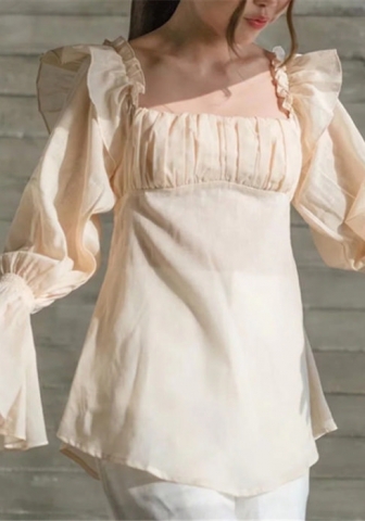 (Real Image)2022 Styles Women Fashion INS Styles Cold Shoulder Long Sleeve Shirts