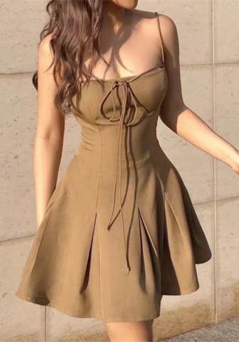 (Real Image)2022 Styles Women Fashion INS Styles Strap Hem Mini Dress