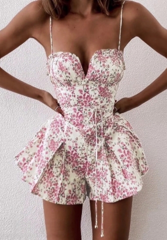 (Real Image)2022 Styles Women Fashion INS Styles Floral Strap Romper