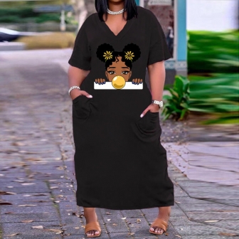 2022 Styles Women Fashion INS Styles Print Maxi Dress