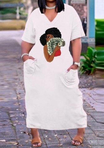 2022 Styles Women Fashion INS Styles Print Maxi Dress