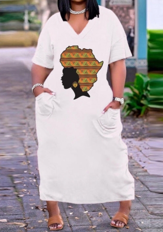 2022 Styles Women Fashion INS Styles Print Maxi Dress