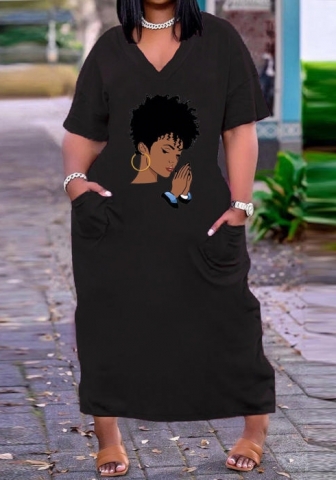 2022 Styles Women Fashion INS Styles Print Maxi Dress