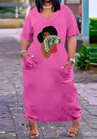 2022 Styles Women Fashion INS Styles Print Maxi Dress