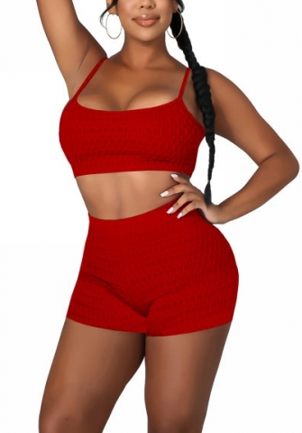 (Real Image)2022 Styles Women Fashion INS Styles Solid Color Rib Short Two Piece Suit