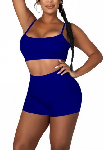 2022 Styles Women Fashion INS Styles Solid Color Rib Short Two Piece Suit