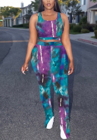 2022 Styles Women Fashion INS Styles Print Two Piece Suit