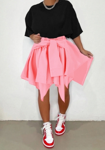 (Only Bottom)(Real Image)2022 Styles Women Fashion INS Styles Solid Color Cotton Irregular Skrits