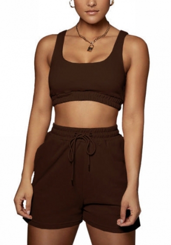 (Real Image)2022 Styles Women Fashion INS Styles Solid Color Short Two Piece Suit