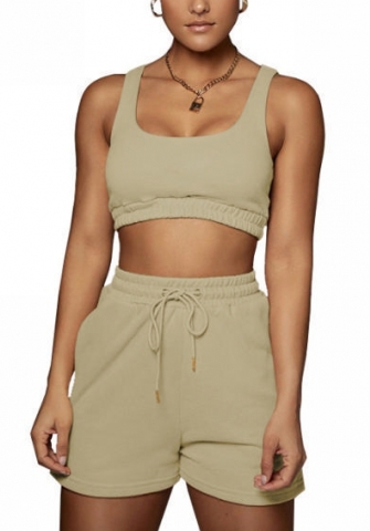 (Real Image)2022 Styles Women Fashion INS Styles Solid Color Short Two Piece Suit