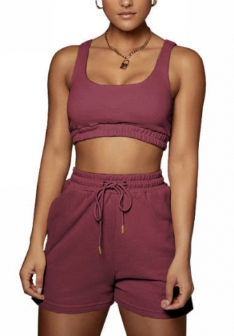 2022 Styles Women Fashion INS Styles Solid Color Short Two Piece Suit