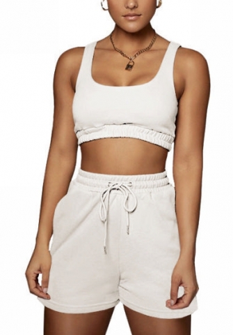 (Real Image)2022 Styles Women Fashion INS Styles Solid Color Short Two Piece Suit