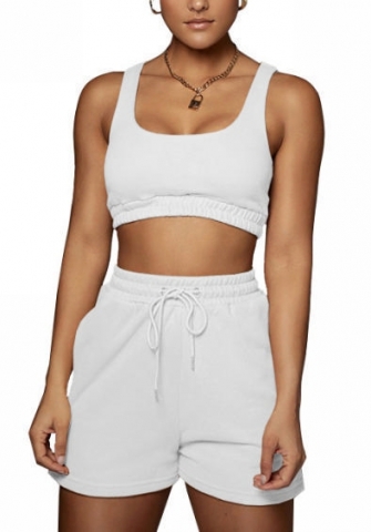 (Real Image)2022 Styles Women Fashion INS Styles Solid Color Short Two Piece Suit