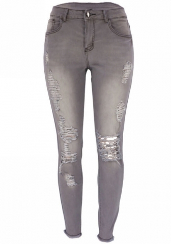 (Real Image)2022 Styles Women Fashion INS Styles Jeans Ripped Long Pants