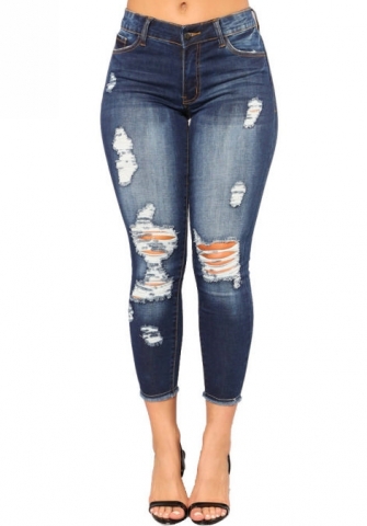 (Real Image)2022 Styles Women Fashion INS Styles Jeans Ripped Long Pants