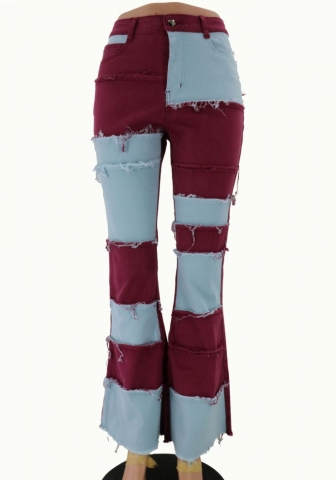 (Real Image)2022 Styles Women Fashion INS Styles Jeans Contrast Color Long Pants