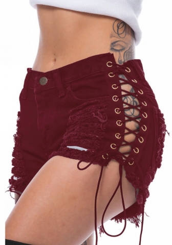 2022 Styles Women Fashion INS Styles Jeans Double Lace Up Short Pants