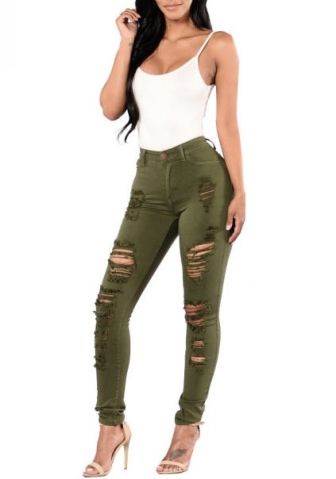 (Only Bottom)(Real Image)2022 Styles Women Fashion INS Styles Jeans Ripped Long Pants