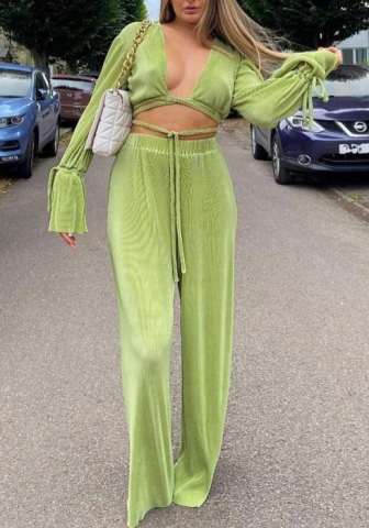 (Real Image)2022 Styles Women Fashion INS Styles Loose Rib Solid Color Two Piece Suit