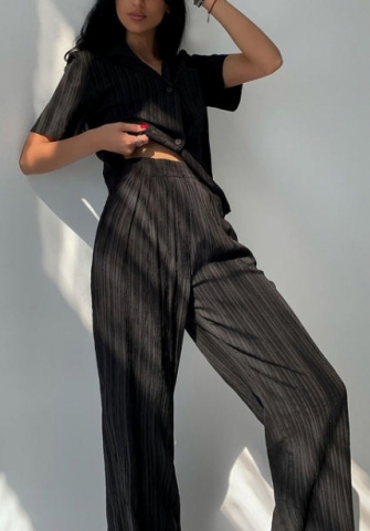 2022 Styles Women Fashion INS Styles Rib Solid Color Two Piece Suit