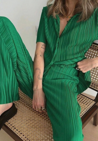 (Real Image)2022 Styles Women Fashion INS Styles Rib Solid Color Two Piece Suit