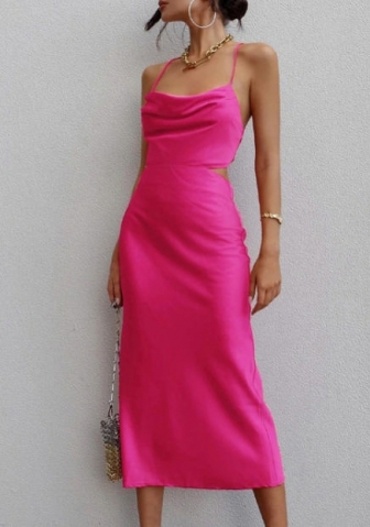 (Real Image)2022 Styles Women Fashion INS Styles Silk Maxi Dress