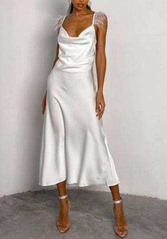 (Real Image)2022 Styles Women Fashion INS Styles Strap White Maxi Dress